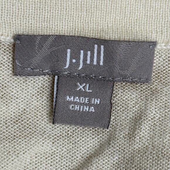 J Jill Silk Cotton Cashmere Blend Beige Ivory Floral Lightweight Sweater sz XL - Picture 16 of 16